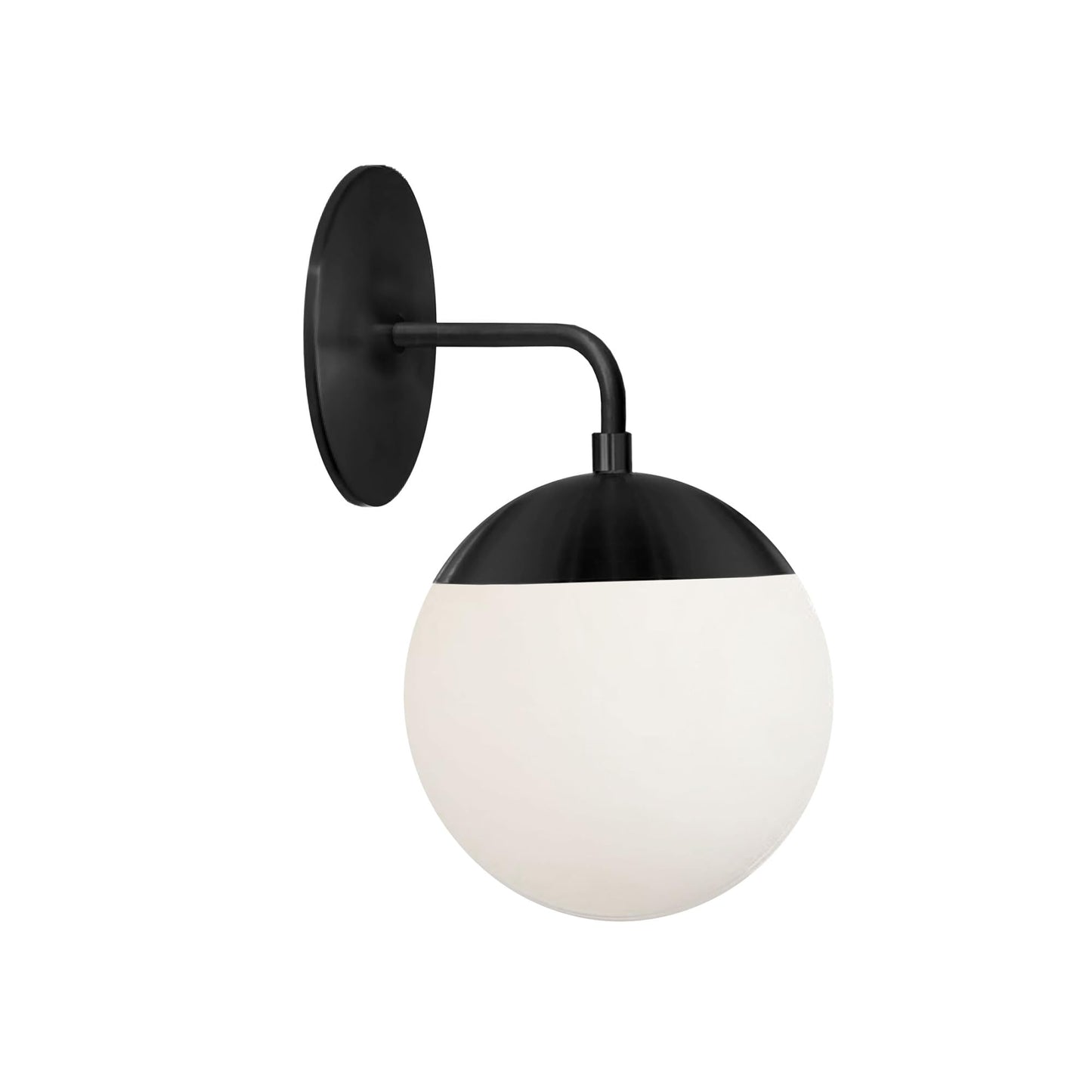 Dainolite 1 Light Wall Sconce Halogen Matte Black with White Glass, Model DAY-141W-MB