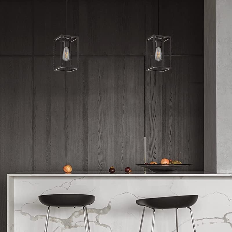 Dolaimy House 3 Pack Rustic Farmhouse Pendant Light, Metal Cage, Oil-Rubbed Bronze Finish, Model 3142CD102