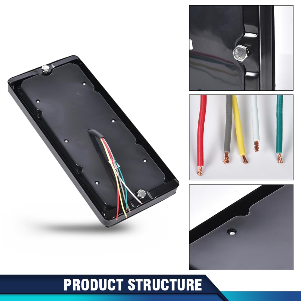 PIT66 40 LED Trailer Lights Tail Turn Signal Brake Reverse Running Lights - Universal Fit for RV, Pickup, Truck, Red