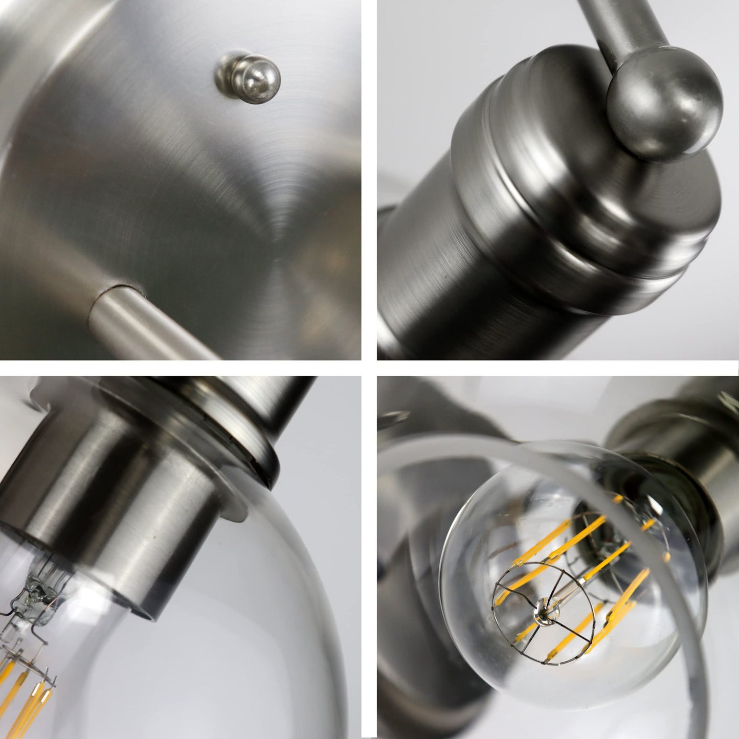 Chloe Lighting 4 Light Vanity Bath Light Brushed Nickel 30in Wide Glass CH6S001BN30-BL4