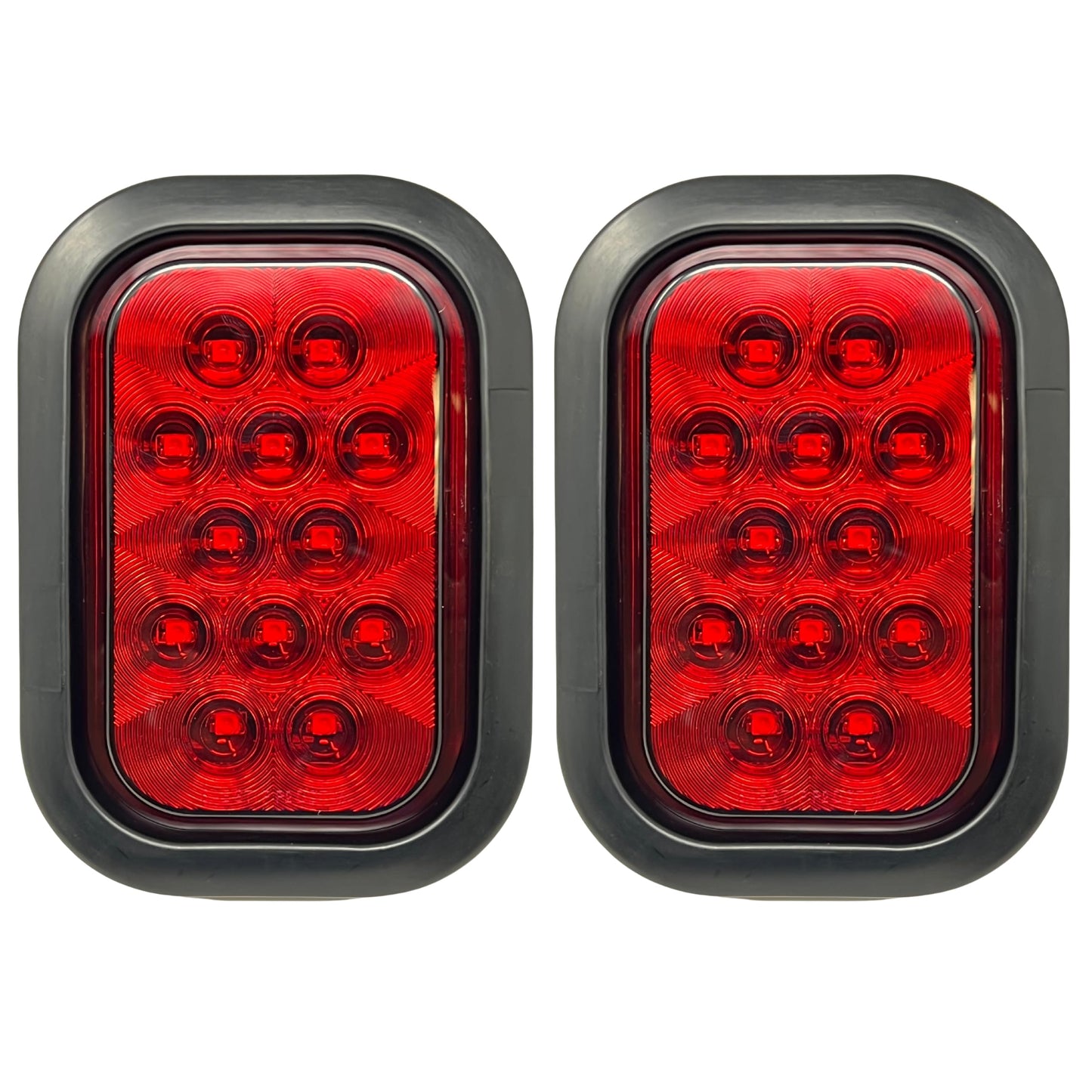 All Star Truck Parts 12V LED Stop/Turn/Tail Light Kit, 5in x 3in, Red, IP67 Waterproof, for Tow Truck, Semi Trailer, RV, Bus